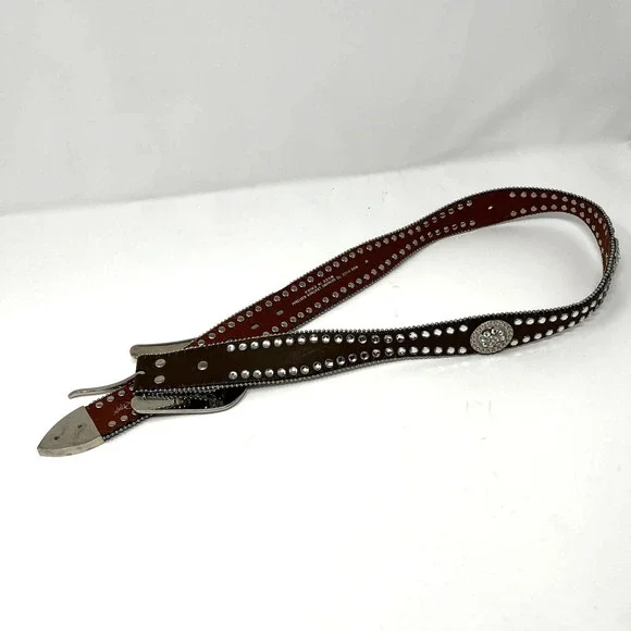 Blazin Roxx Ladies Scalloped Rhinestone Concho Belt Style N3512044 Size Medium - Picture 6 of 7